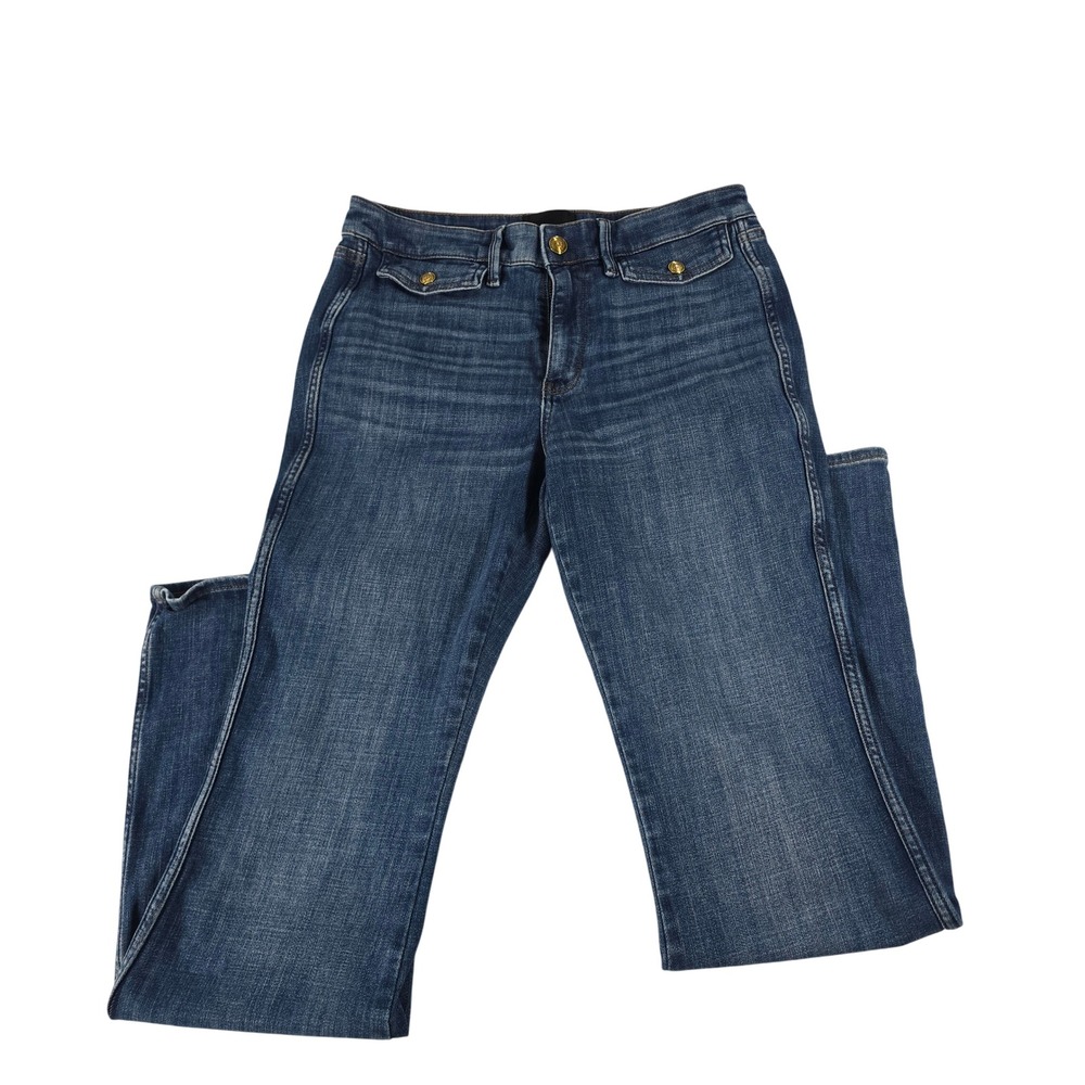 White House Black Market High Rise Skinny Flare Jeans Blue 8 Everyday Soft 13640